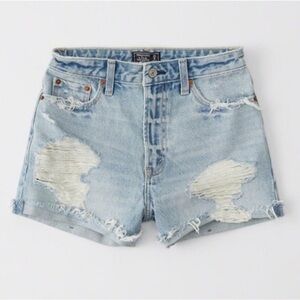 Abercrombie & Fitch Size 2 Distressed Light Blue Denim Shorts